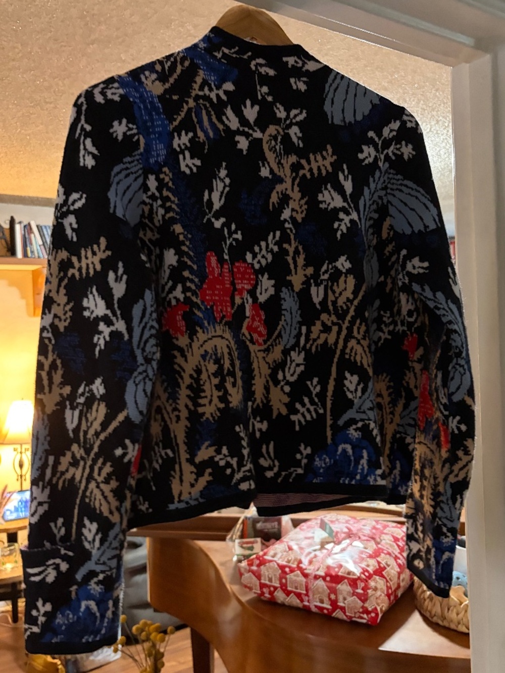 Anthropologie Pilcro Floral Knit Jacket Cardigan – Boho Statement | Size M - Picture 6 of 10